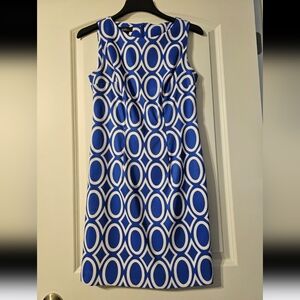 Alyx Blue and White Halter Sheath Mini Dress